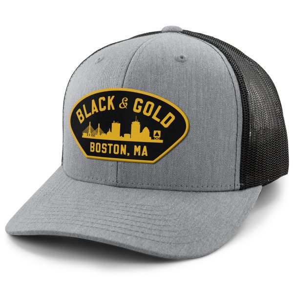 Black & Gold Boston Naval Classic Snapback Trucker For Discount