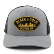 Black & Gold Boston Naval Classic Snapback Trucker For Discount