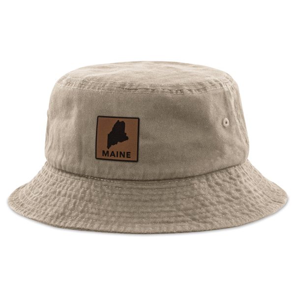 Maine Leather Patch Bucket Hat Cheap