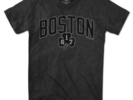 Boston Arch 617 Shamrock Blackout T-Shirt For Cheap