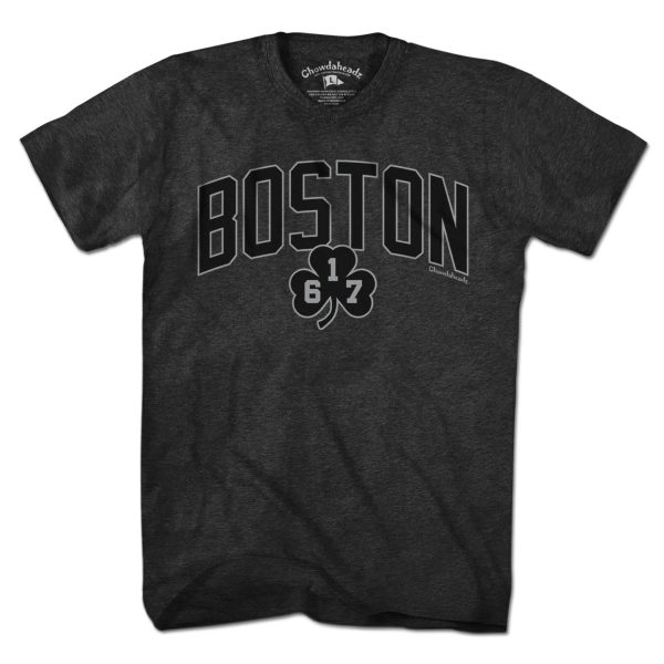 Boston Arch 617 Shamrock Blackout T-Shirt For Cheap