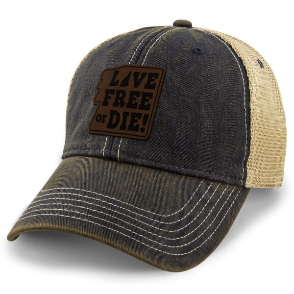 Live Free or Die Leather Patch Dirty Water Trucker Online