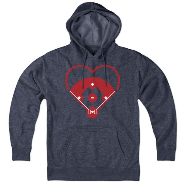 Baseball Diamond Heart Hoodie Cheap