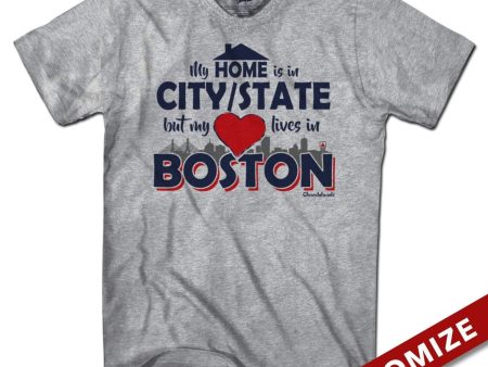 Custom My Heart Lives in Boston T-Shirt For Discount