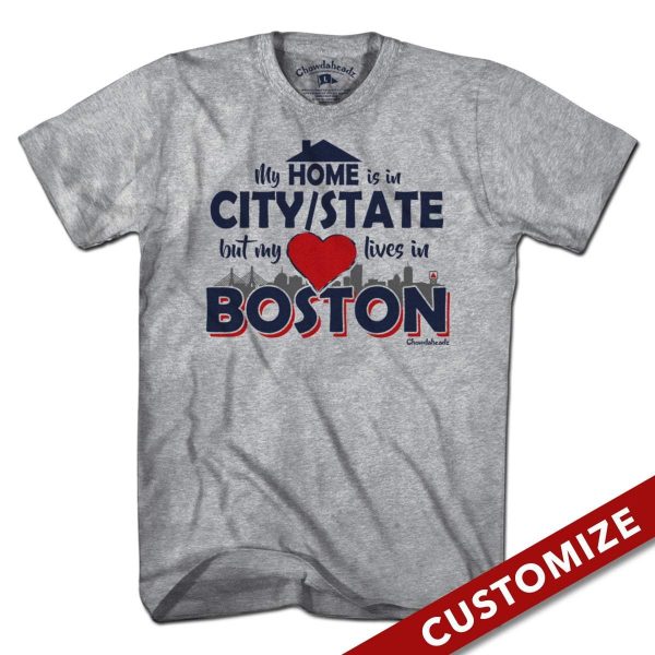 Custom My Heart Lives in Boston T-Shirt For Discount