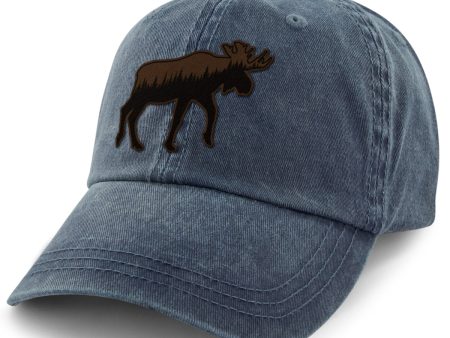 Moose Tree Skyline Leather Patch Washed Dad Hat Online Hot Sale