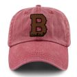 Boston B Skyline Leather Patch Washed Dad Hat Discount