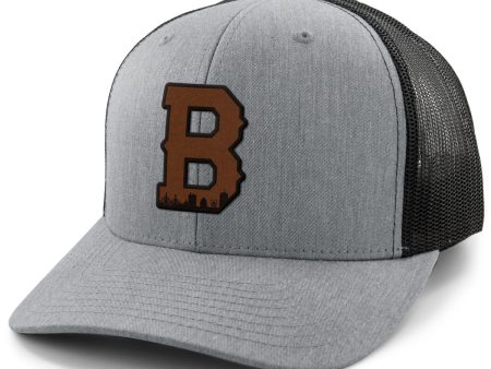 Boston B Skyline Leather Patch Classic Snapback Trucker For Cheap