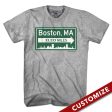 Custom Miles to Boston Sign T-Shirt For Cheap