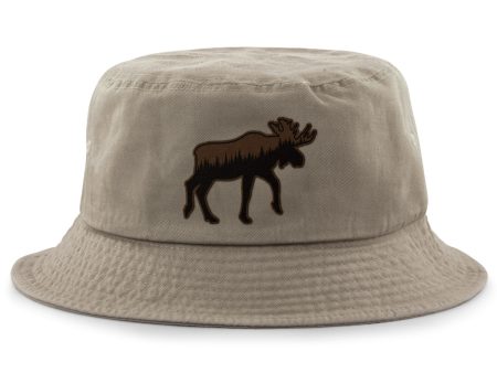 Moose Tree Skyline Leather Patch Bucket Hat on Sale