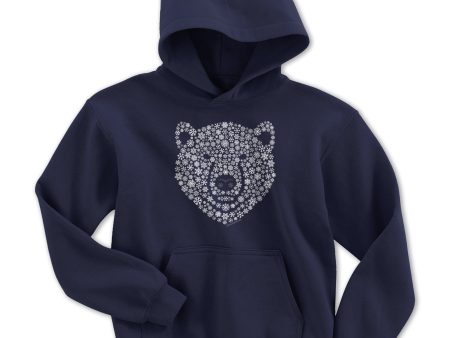 Snowflake Polar Bear Face Youth Hoodie Online Hot Sale