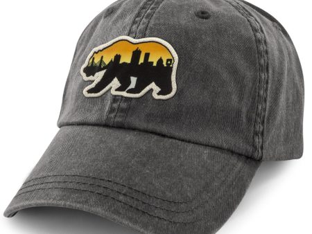 Boston Bear Skyline Patch Washed Dad Hat Fashion