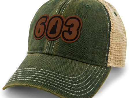 603 New Hampshire Leather Patch Dirty Water Trucker For Discount