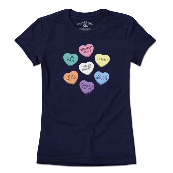 Boston Accent Candy Hearts T-Shirt Online Sale