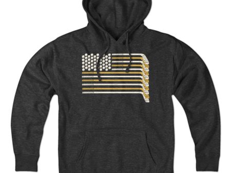 Black & Gold Boston Hockey Flag Hoodie Online Sale