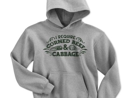 I Require Corned Beef and Cabbage Youth Hoodie Online Sale