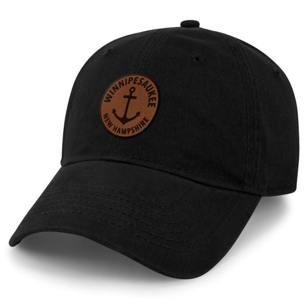 Lake Winnipesaukee Leather Patch Dad Hat Online now