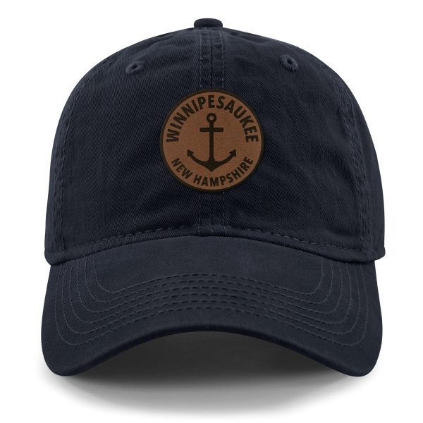 Lake Winnipesaukee Leather Patch Dad Hat Online now