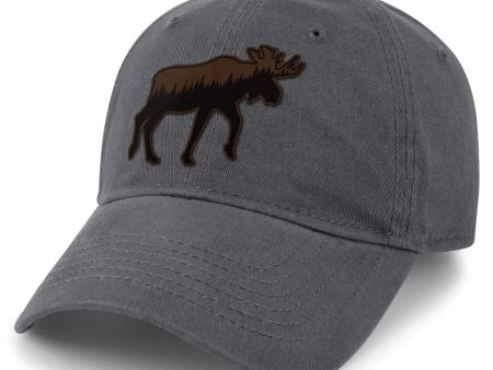 Moose Tree Skyline Leather Patch Dad Hat For Sale