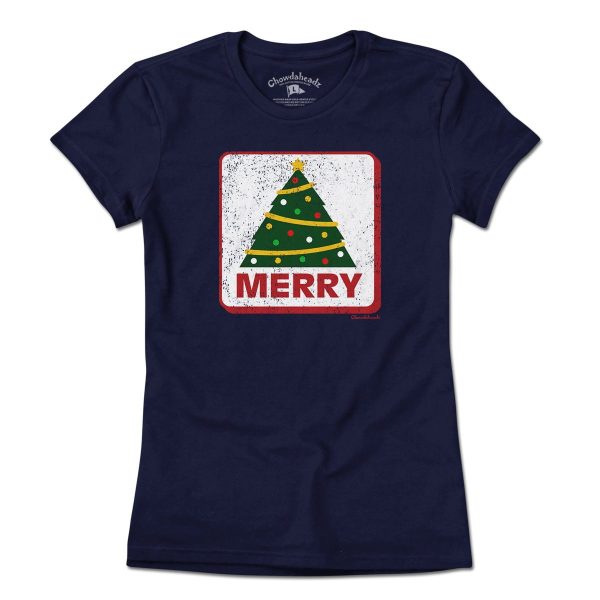 Merry Christmas Tree Sign T-Shirt Online Sale