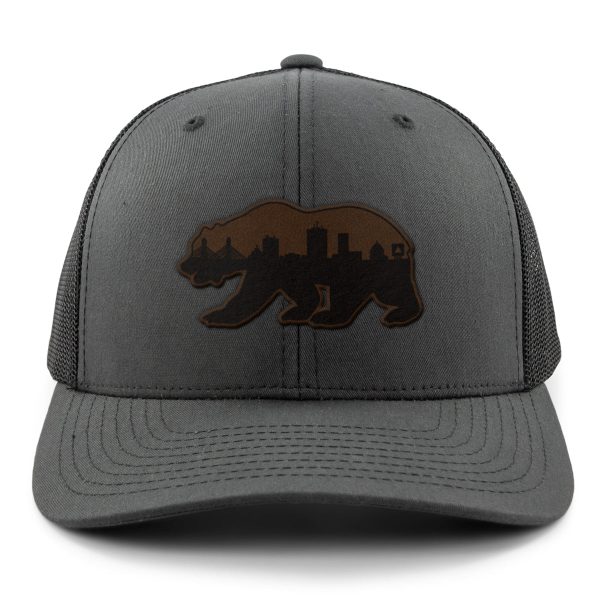 Boston Bear Skyline Leather Patch Classic Snapback Trucker Online now