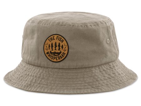 Fish Whisperaah  Wood Grain  Patch Bucket Hat Online now