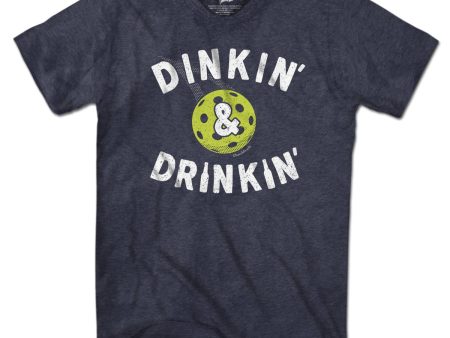 Dinkin  & Drinkin  Pickleball T-Shirt Cheap