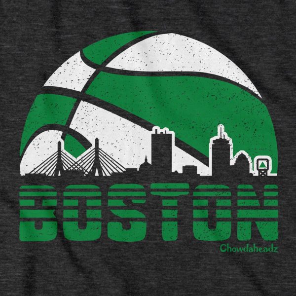 Boston Basketball Skyline T-Shirt Discount