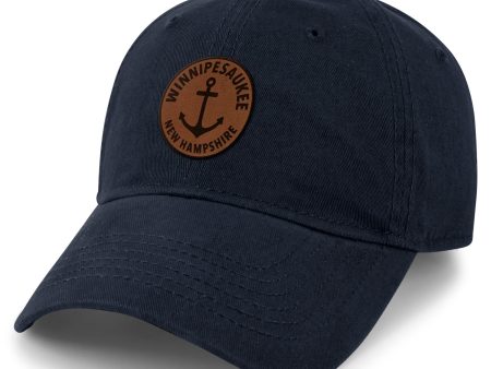 Lake Winnipesaukee Leather Patch Dad Hat Online now