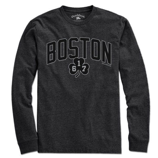 Boston Arch 617 Shamrock Blackout T-Shirt For Cheap