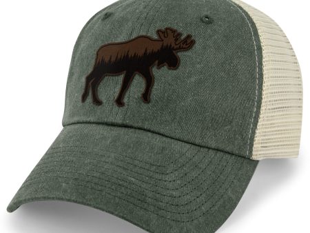 Moose Tree Skyline Leather Patch Relaxed Trucker Cheap