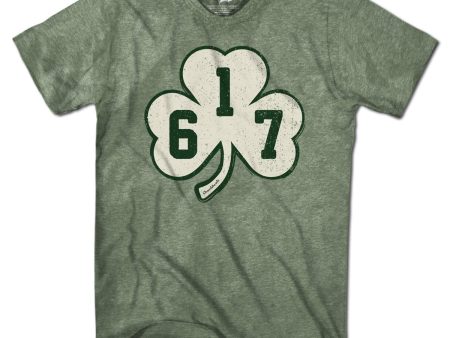 Distressed 617 Shamrock T-Shirt For Sale