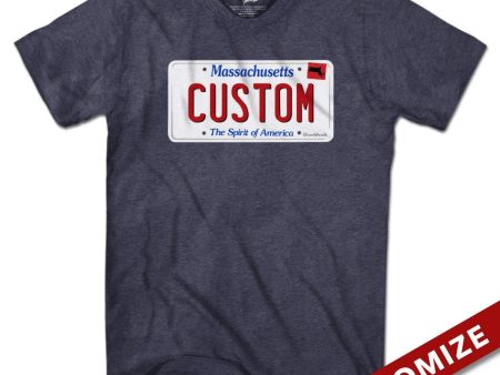 Custom Massachusetts License Plate T-Shirt For Sale