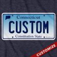 Custom Connecticut License Plate T-Shirt Online Sale