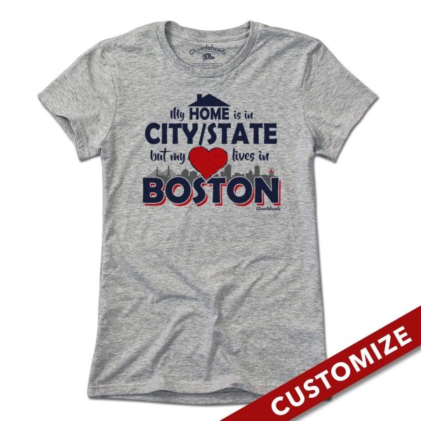 Custom My Heart Lives in Boston T-Shirt For Discount