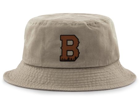 Boston B Skyline Leather Patch Bucket Hat Hot on Sale