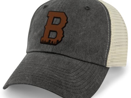 Boston B Skyline Leather Patch Relaxed Trucker Online Hot Sale