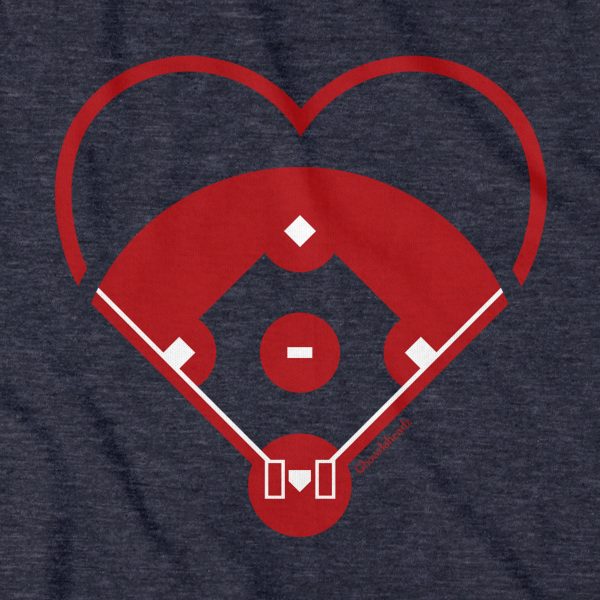 Baseball Diamond Heart Hoodie Cheap