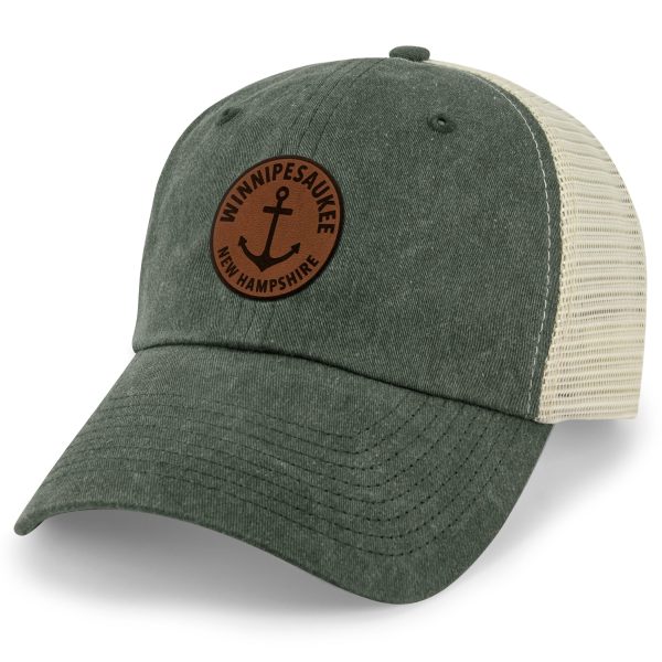 Lake Winnipesaukee Leather Patch Relaxed Trucker Fashion