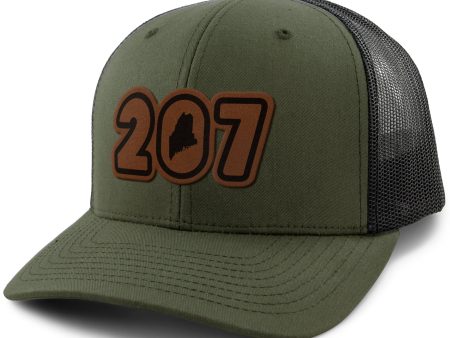 207 Maine Leather Patch Classic Snapback Trucker For Sale