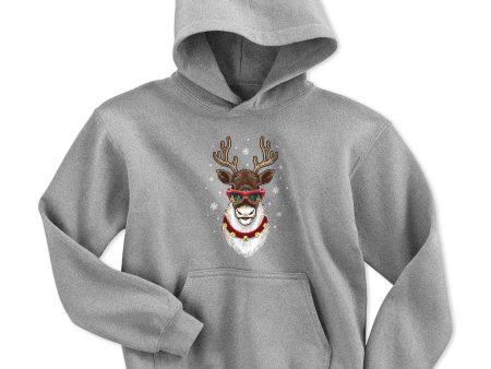 Cool Christmas Reindeer Youth Hoodie Online now