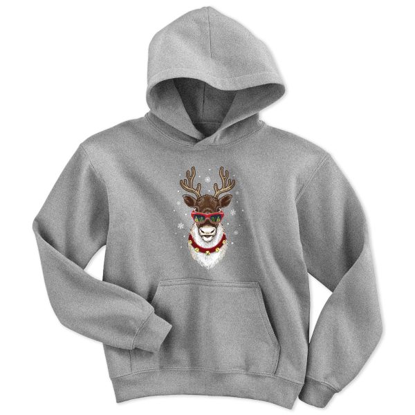 Cool Christmas Reindeer Youth Hoodie Online now