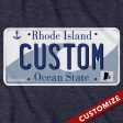 Custom Rhode Island License Plate T-Shirt For Cheap