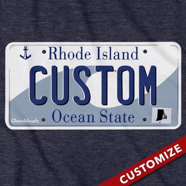 Custom Rhode Island License Plate T-Shirt For Cheap