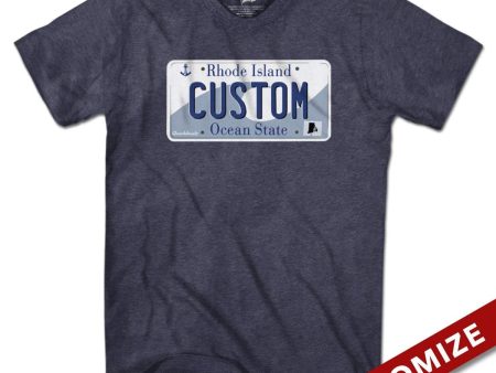 Custom Rhode Island License Plate T-Shirt For Cheap