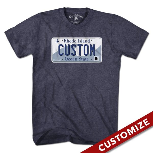 Custom Rhode Island License Plate T-Shirt For Cheap