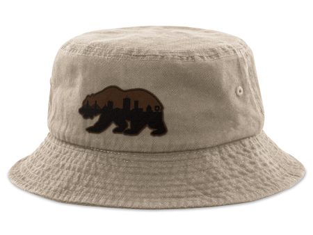 Boston Bear Skyline Leather Patch Bucket Hat Online Sale