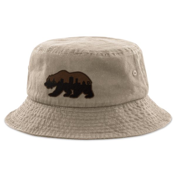 Boston Bear Skyline Leather Patch Bucket Hat Online Sale