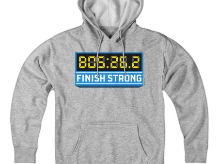 Finish Strong Marathon Time Clock Hoodie For Discount