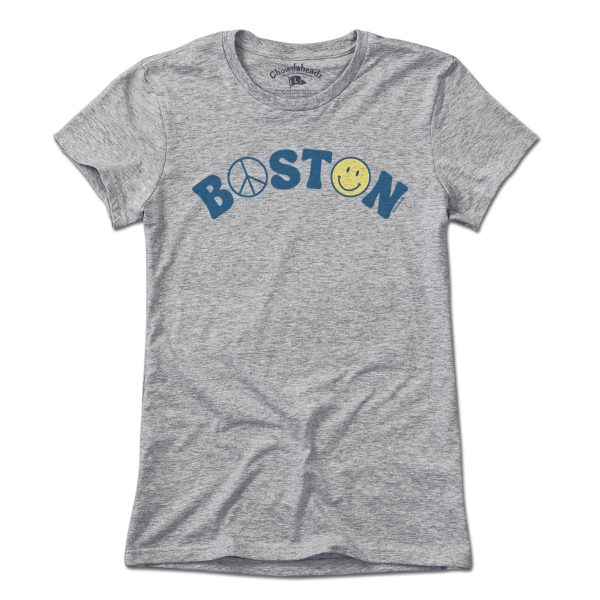 Boston Peace & Happiness T-Shirt For Cheap